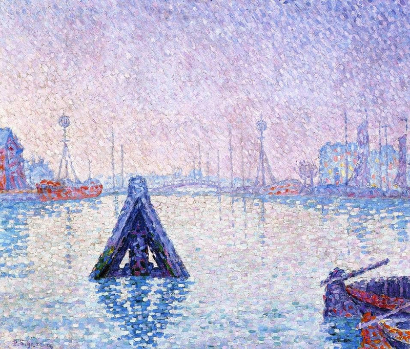 The Port at Vlissingen, Boats and Lighthouses by Paul Signac — Oil Painting Reproduction