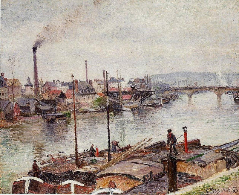 The Port of Rouen 2 by Camille Pissarro — Oil Painting Reproduction