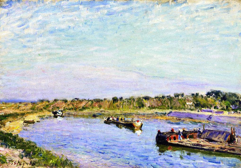 The Port of Saint Mammes, Morning by Alfred Sisley — Oil Painting Reproduction