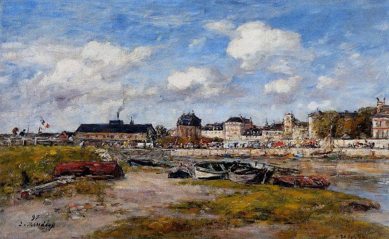The Port of Trouville, Low Tide by Eugene Boudin — Oil Painting Reproduction