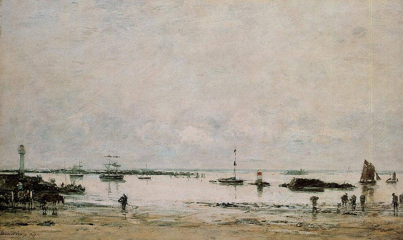 The port Portrieux at low tide by Eugene Boudin — Oil Painting Reproduction