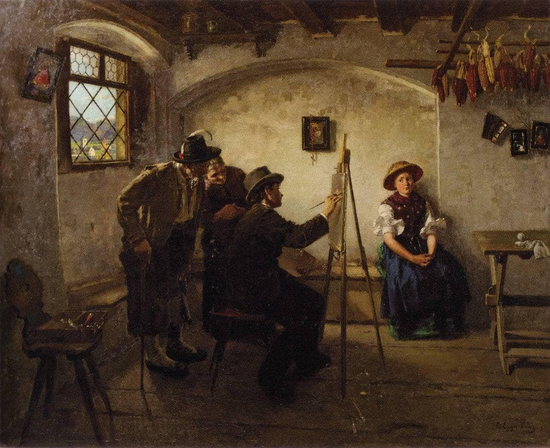 The portrait painter in the country by Albin Egger-Lienz — Oil Painting Reproduction