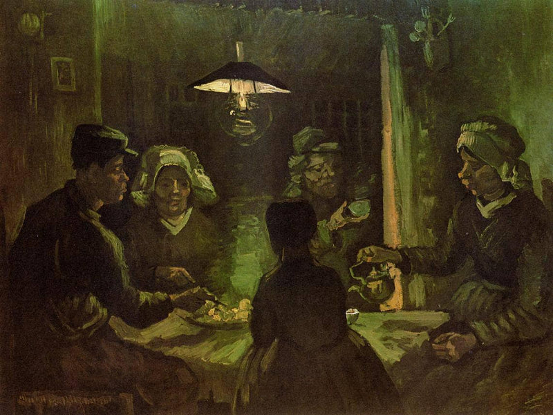 The Potato Eaters (preliminary oil sketch) by Vincent van Gogh — Oil Painting Reproduction