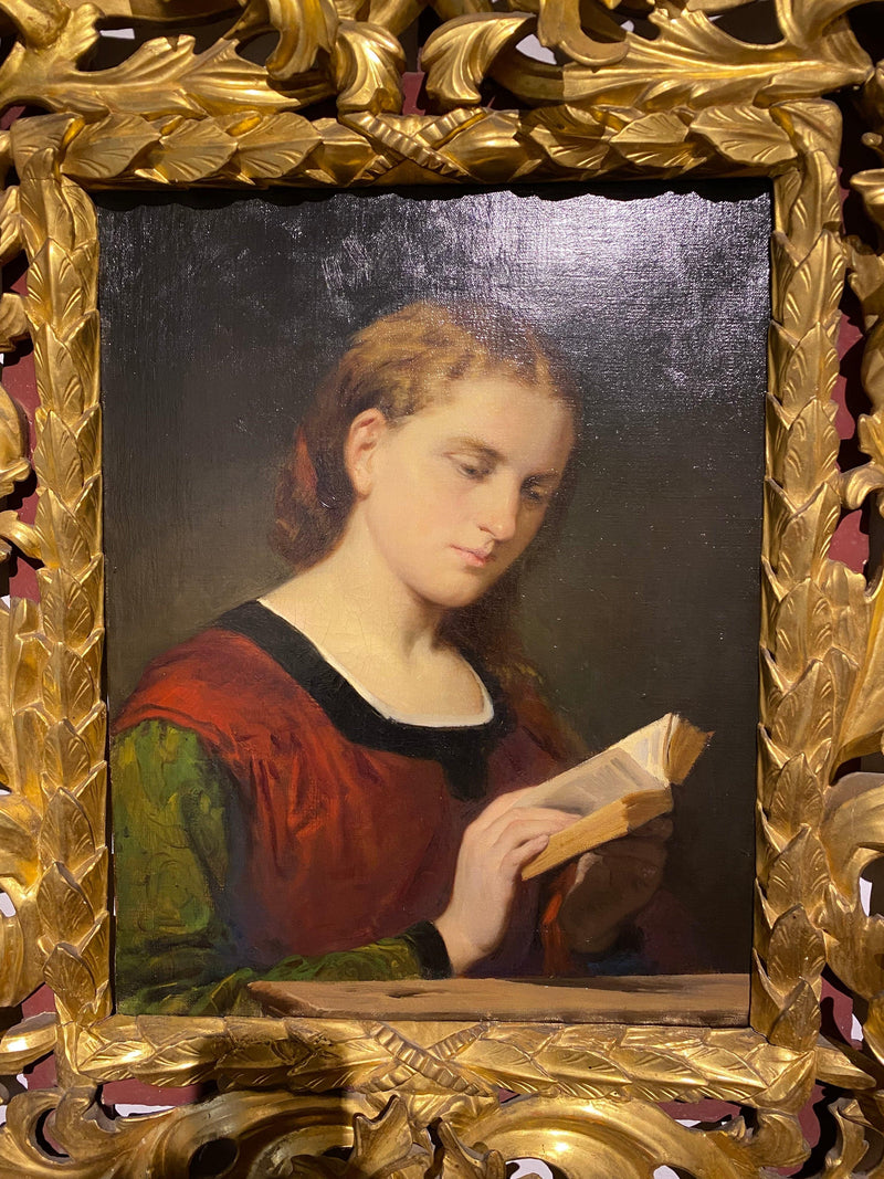 The prayer book by Eleuterio Pagliano — Oil Painting Reproduction