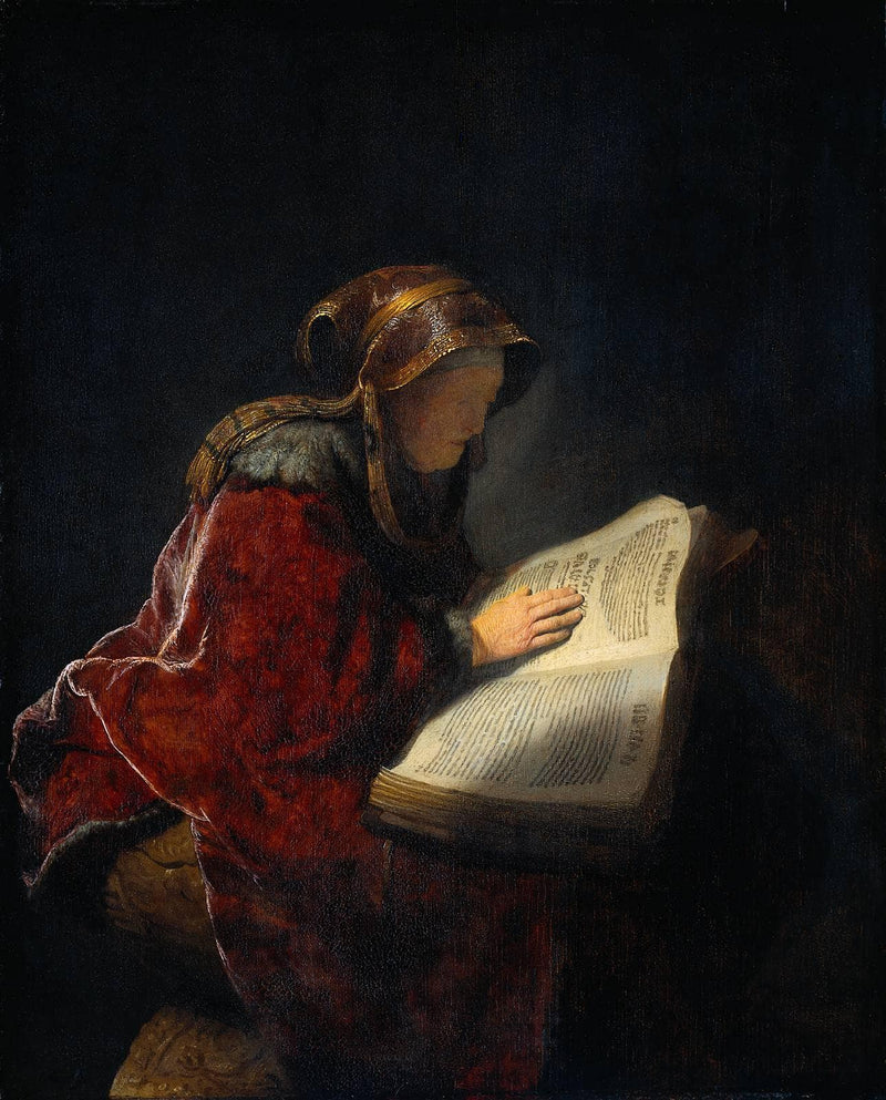 The Prophetess Anna (Rembrandt`s Mother) by Rembrandt — Oil Painting Reproduction