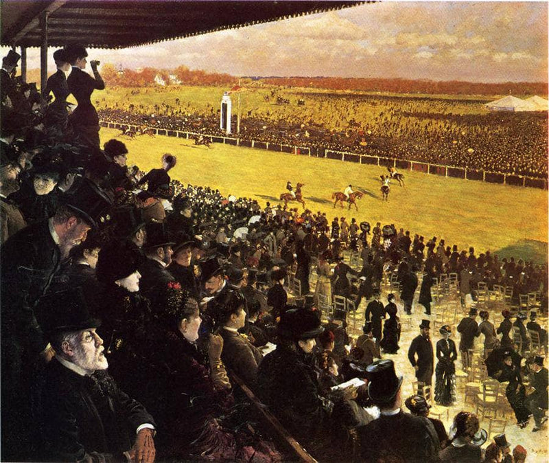 The Races at Longchamps from the Grandstand by Giuseppe de Nittis — Oil Painting Reproduction