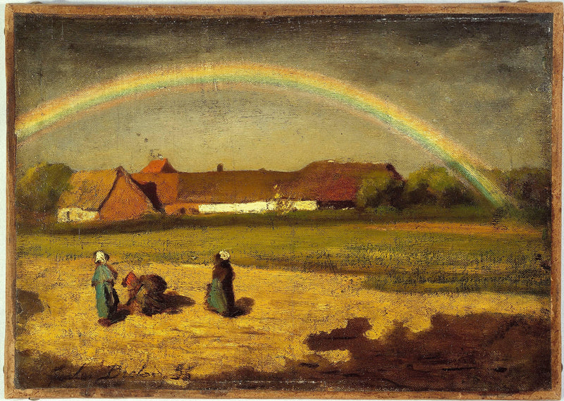 The rainbow in Courrières by Jules Breton — Oil Painting Reproduction