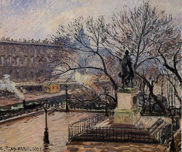 The Raised Tarrace of the Pont Neuf and Statue of Henri IV by Camille Pissarro — Oil Painting Reproduction