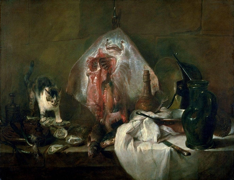 The Ray or, The Kitchen Interior by Jean-Baptiste-Simeon Chardin — Oil Painting Reproduction