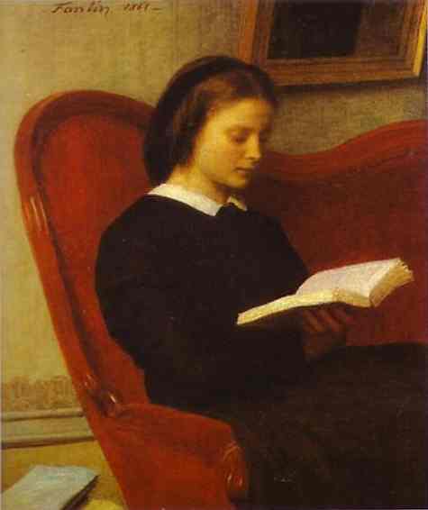 The Reader (Marie Fantin Latour, the Artist's Sister) by Henri Fantin-Latour — Oil Painting Reproduction