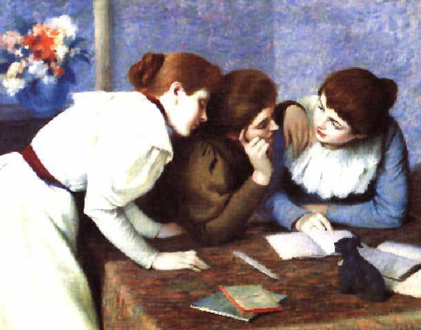 The Reading by Federico Zandomeneghi — Oil Painting Reproduction