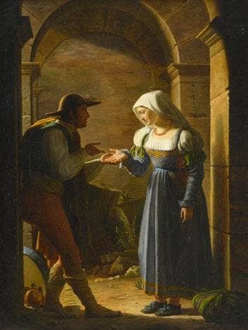 The reading of the hand by Carl Bloch — Oil Painting Reproduction