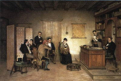 The Reading of the will in modern living room