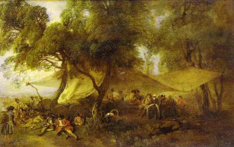 The Recreations of War by Antoine Watteau — Oil Painting Reproduction