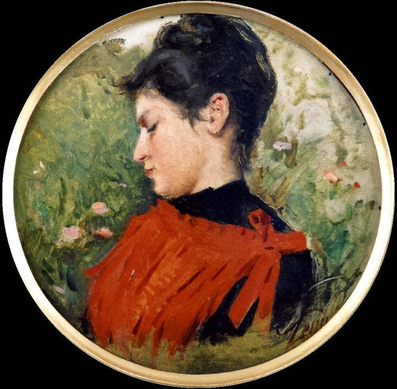 The red apron by Silvestro Lega — Oil Painting Reproduction