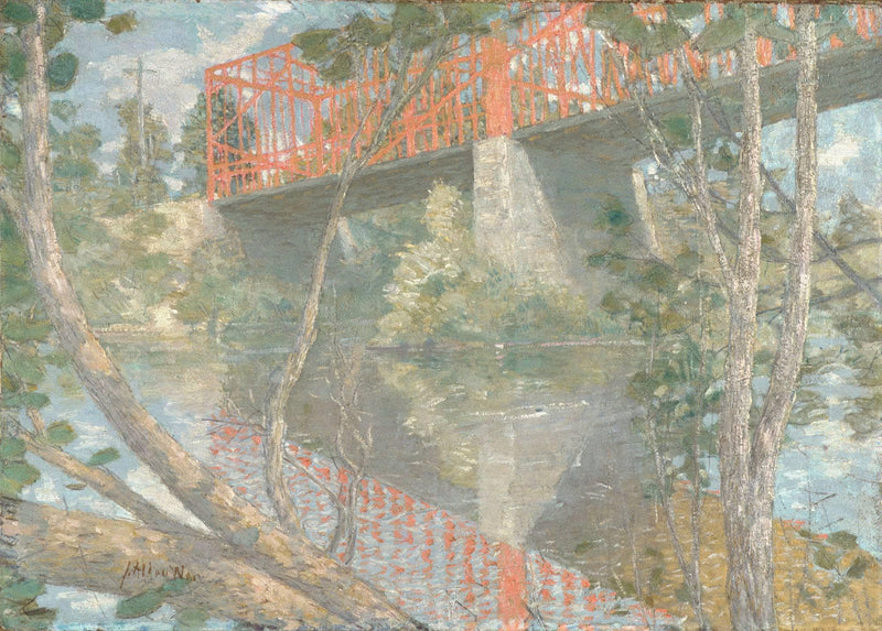 The Red Bridge by Julian Alden Weir — Oil Painting Reproduction