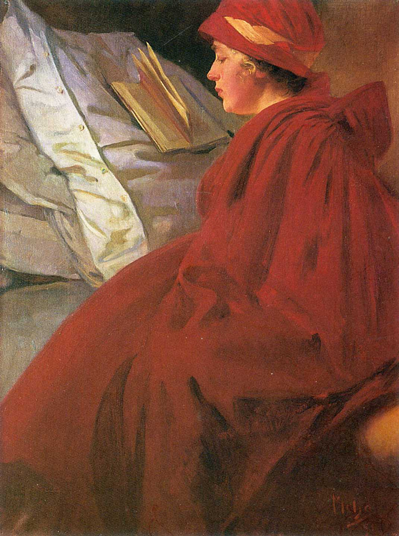 The Red Cape by Alphonse Mucha — Oil Painting Reproduction