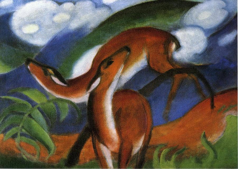 The Red Deer II by Franz Marc — Oil Painting Reproduction
