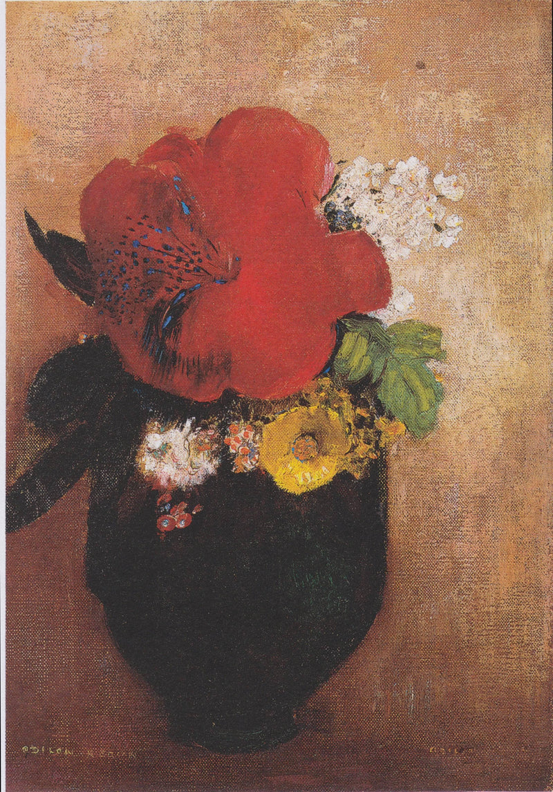The Red Poppy by Odilon Redon — Oil Painting Reproduction