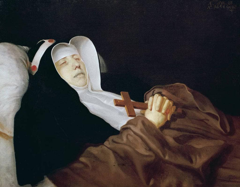 The Religious Order of Saint Bridget on her Deathbed by Philippe de Champaigne — Oil Painting Reproduction