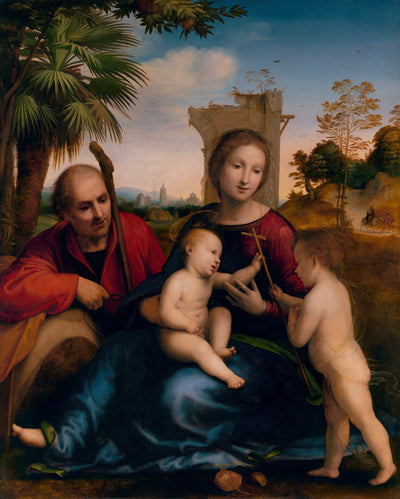 The Rest on the Flight into Egypt with St. John the Baptist in kitchen