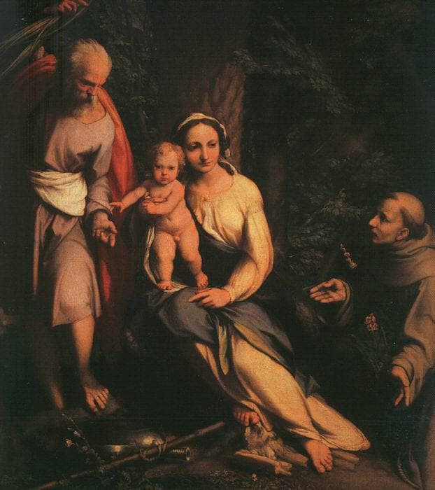 The Rest on the Flight to Egypt with Saint Francis by Correggio — Oil Painting Reproduction
