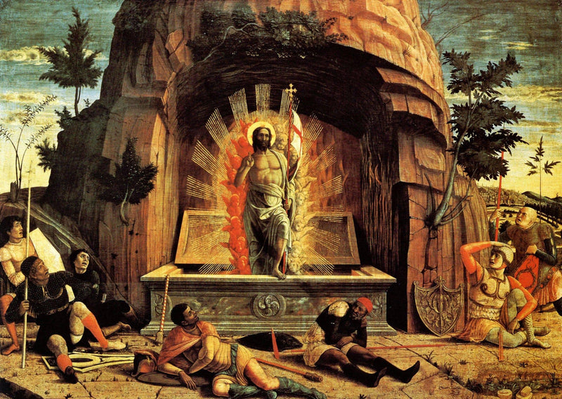 The Resurrection, right hand predella panel from the Altarpiece of St. Zeno of Verona by Andrea Mantegna — Oil Painting Reproduction