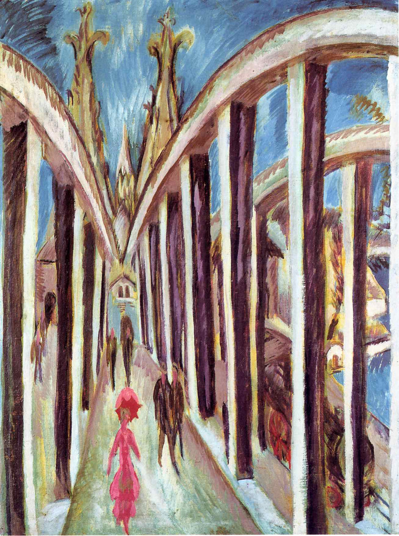 The Rhine Bridge by Ernst Ludwig Kirchner — Oil Painting Reproduction
