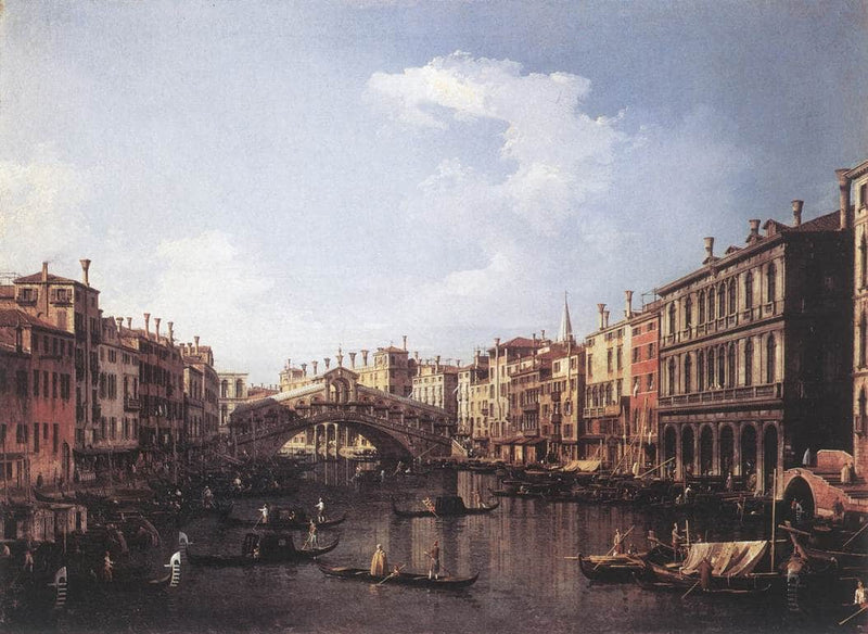 The Rialto Bridge from the South by Canaletto — Oil Painting Reproduction
