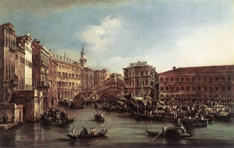 The Rialto Bridge with the Palazzo dei Camerlenghi by Francesco Guardi — Oil Painting Reproduction