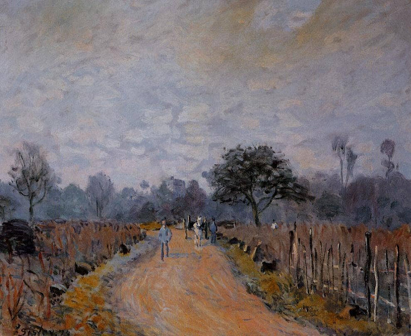 The Road from Prunay to Bougival by Alfred Sisley — Oil Painting Reproduction