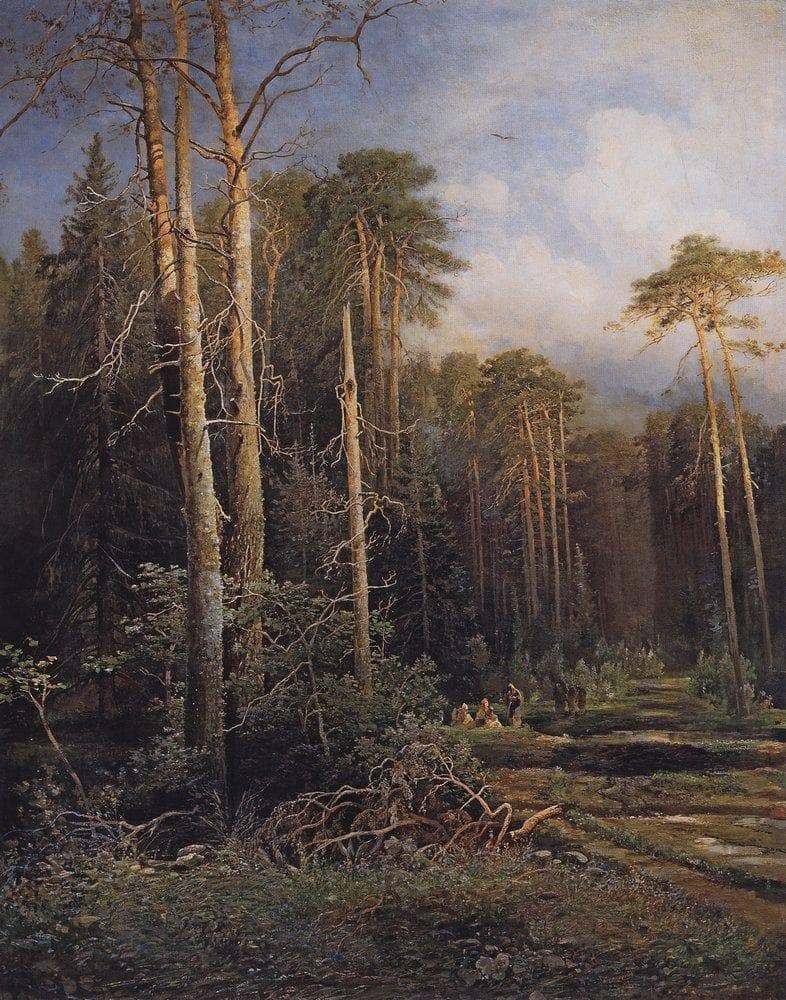 The road in the woods by Aleksey Savrasov — Oil Painting Reproduction