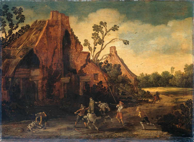 The robbery by Esaias van de Velde — Oil Painting Reproduction