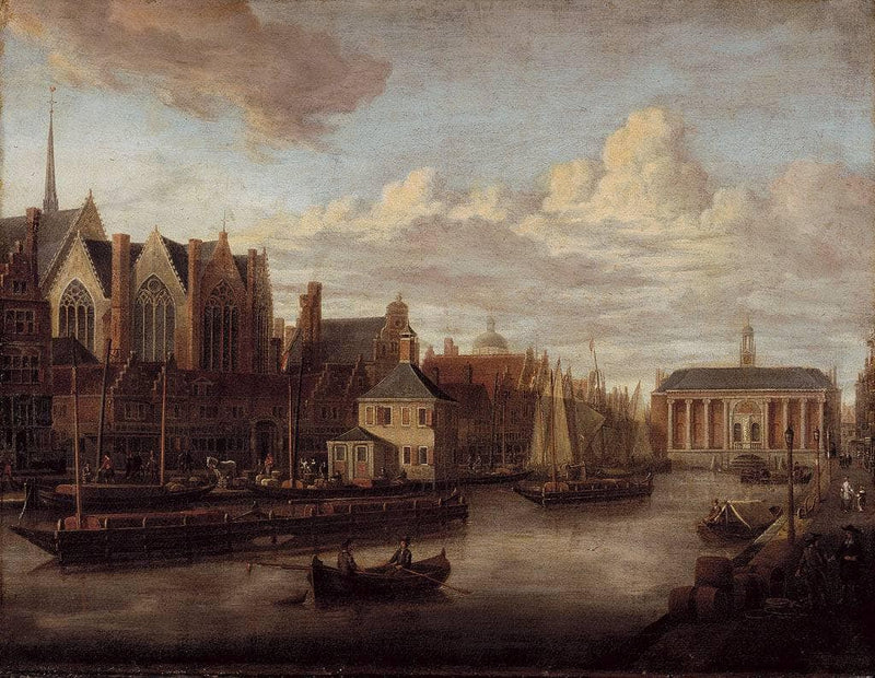 The Rokin with the Stock Exchange of Hendrick De Keijser by Abraham Storck — Oil Painting Reproduction