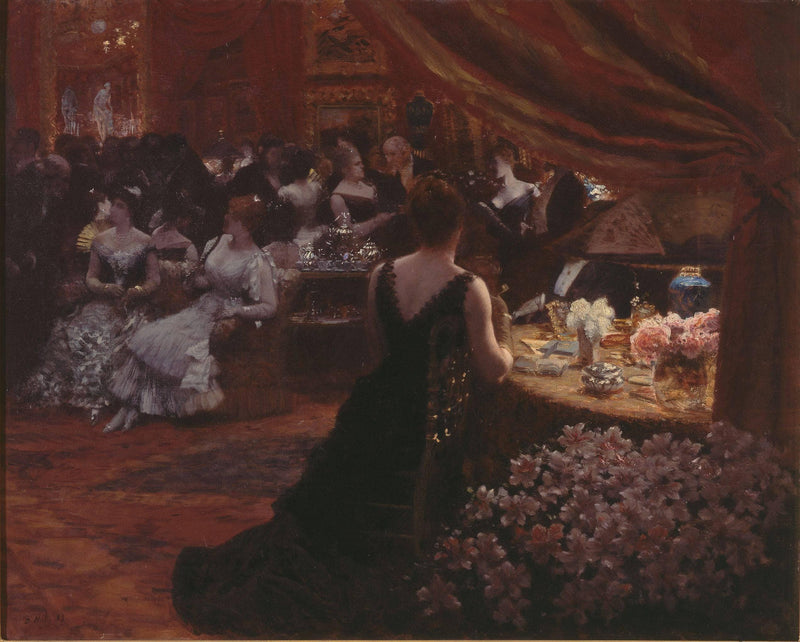 The Salon of Princess Mathilde by Giuseppe de Nittis — Oil Painting Reproduction