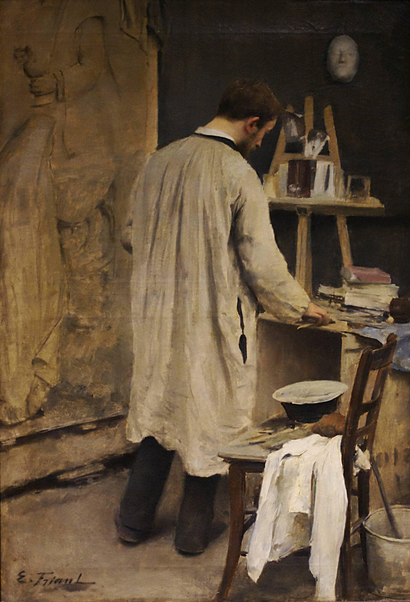 The Sculptor Bussière in his workshop by Émile Friant — Oil Painting Reproduction