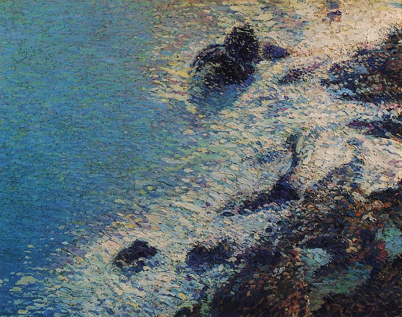 The Sea and Rocks by Henri Martin — Oil Painting Reproduction