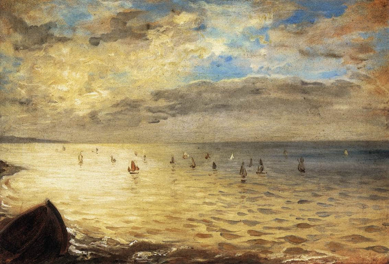 The Sea Viewed from the Heights of Dieppe by Eugene Delacroix — Oil Painting Reproduction