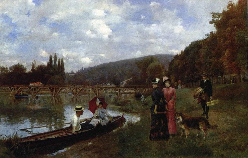 The Seine at Bougival by Julius LeBlanc Stewart — Oil Painting Reproduction