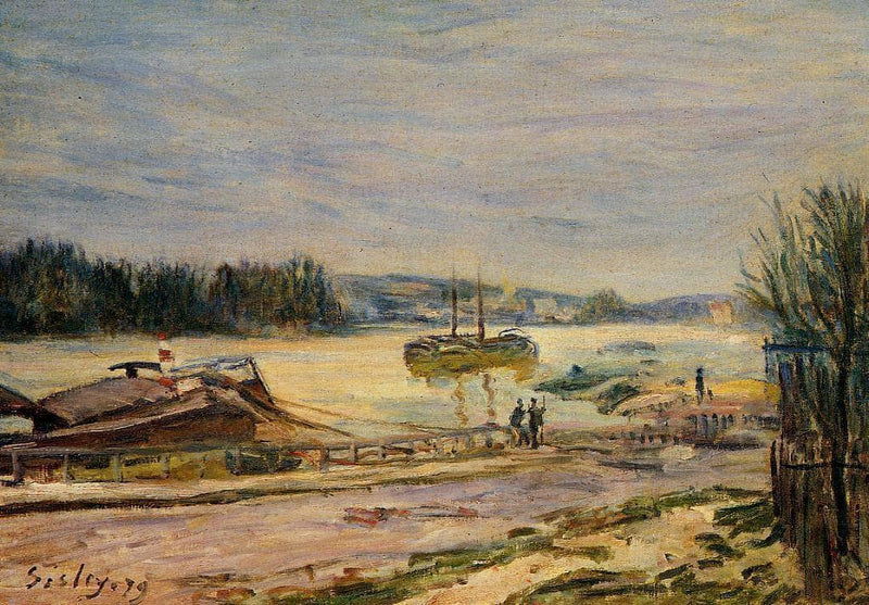 The Seine near Saint Cloud, High Water by Alfred Sisley — Oil Painting Reproduction