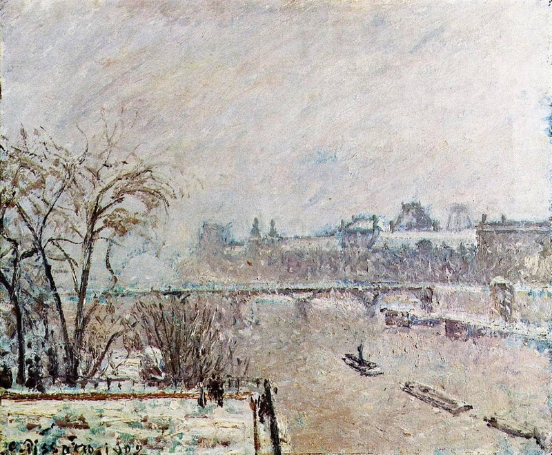 The Seine Viewed from the Pont Neuf, Winter by Camille Pissarro — Oil Painting Reproduction
