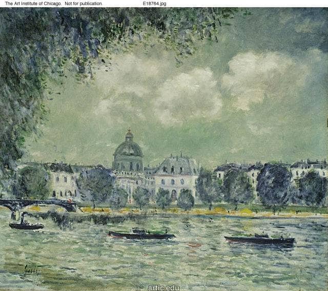 The Seine with the Institute of France by Alfred Sisley — Oil Painting Reproduction