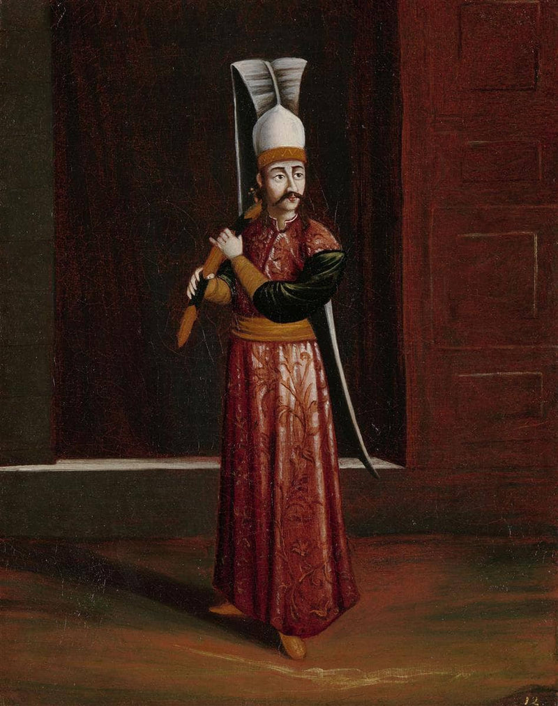 The Seliktar Aghassi, chief weapon bearer of the sultan by Jean Baptiste Vanmour — Oil Painting Reproduction