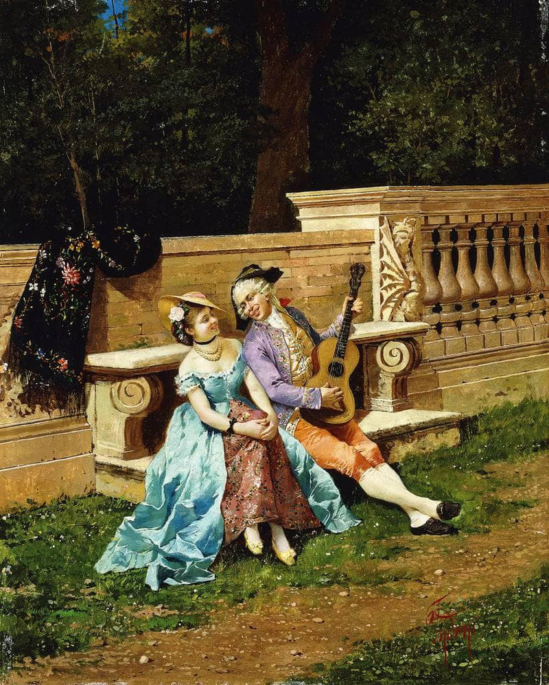 The serenade by Filippo Indoni — Oil Painting Reproduction