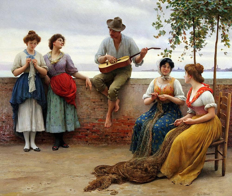 The Serenade by Eugene de Blaas — Oil Painting Reproduction
