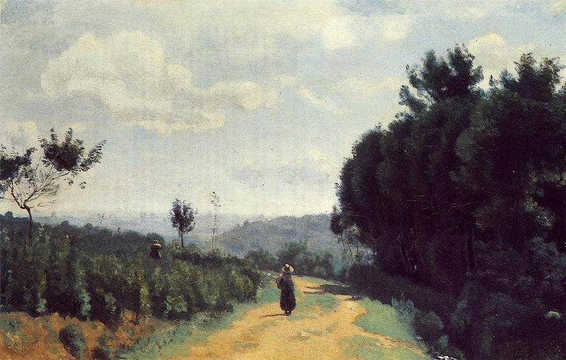 The Severes Hills Le Chemin Troyon by Camille Corot — Oil Painting Reproduction