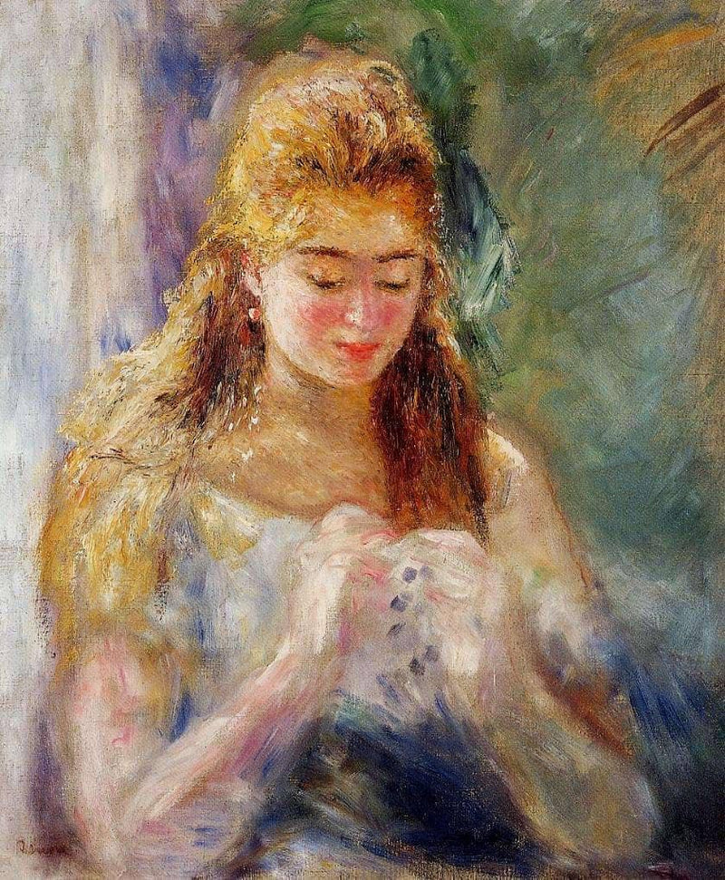A Needlewoman by Pierre-Auguste Renoir — Oil Painting Reproduction