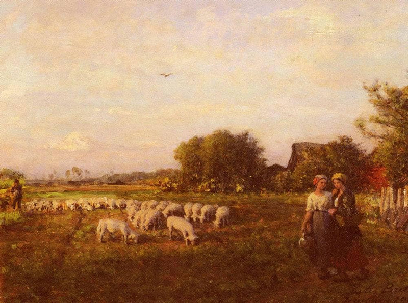 The Shepherd by Jules Breton — Oil Painting Reproduction