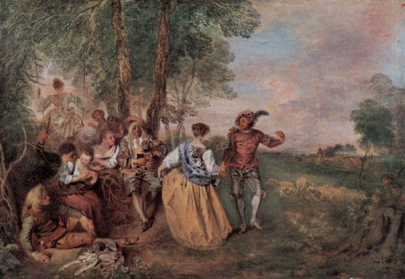 The Shepherds by Antoine Watteau — Oil Painting Reproduction