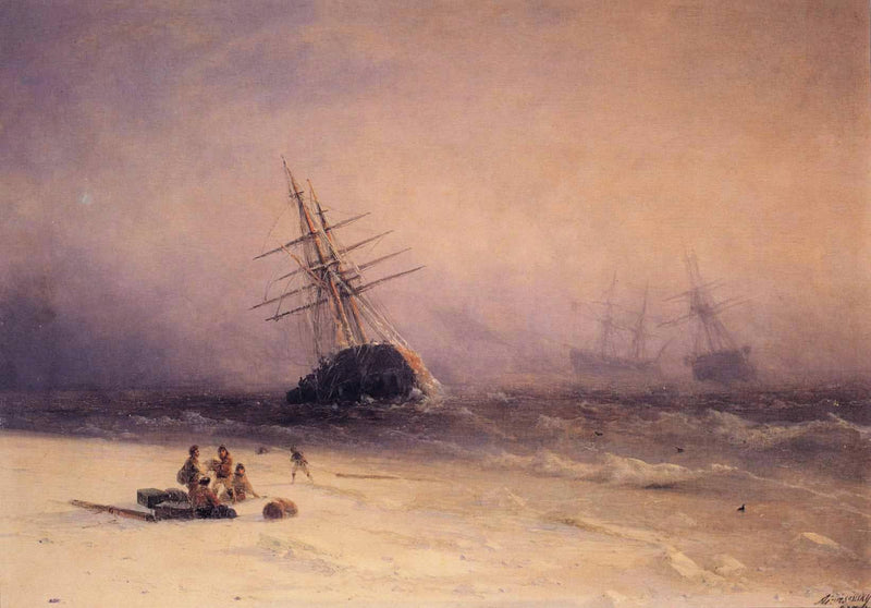 The Shipwreck on Northern sea by Ivan Aivazovsky — Oil Painting Reproduction